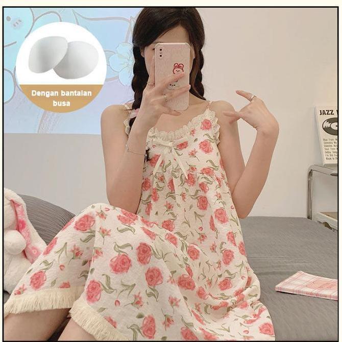 Lnr Shop Midi Dress Dewasa Dengan Pad Bra Cup Busa Lengan Tali Adjustable Atau Bisa Disesuaikan Piya