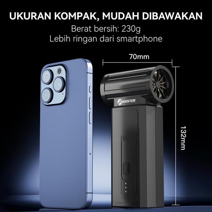 Booster W01 Mini Turbo Jet Fan Usb Rechargeable Turbo Blower Fan, Motor Tanpa Sikat 130000 Rpm, 35M/