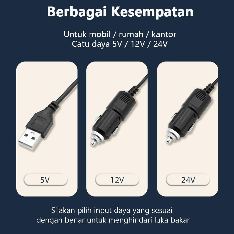 BIG PROMO Kipas Angin Mobil 24/12 Volt Portable Mobil Gantung Kipas Mobil USB Double-Head Fan Untuk 