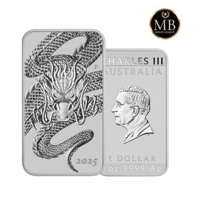 SILVER BATANGAN 1 OZ SILVER DRAGON / NAGA PERTH MINT TAHUN 2025