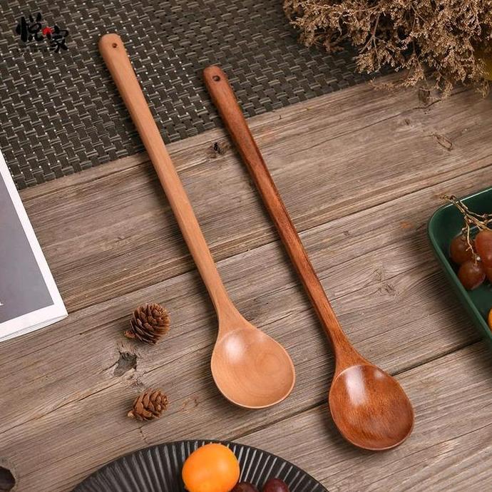 Gasyuk- Sendok Kayu Panjang 33Cm / Sendok Masak Kayu / Sendok Kayu Korea / Sendok Kayu Jepang /