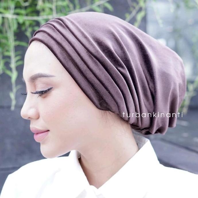 Turban Kinanti - Turban Instan Qiara Premium Beludru/Turban Pesta/Velvet Turban Terlaris