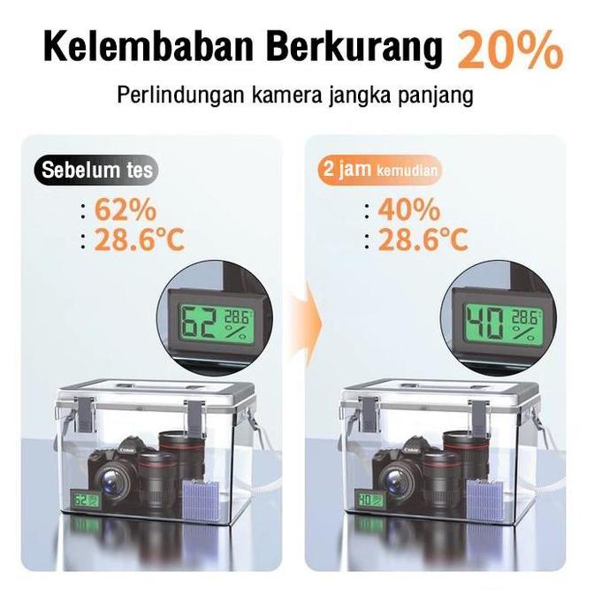 Frembit- Dry Box Kotak Tahan Lembab Kamera Digital Dry Box Kamera 3 In 1 Set Free Silica Gel Dan Hig