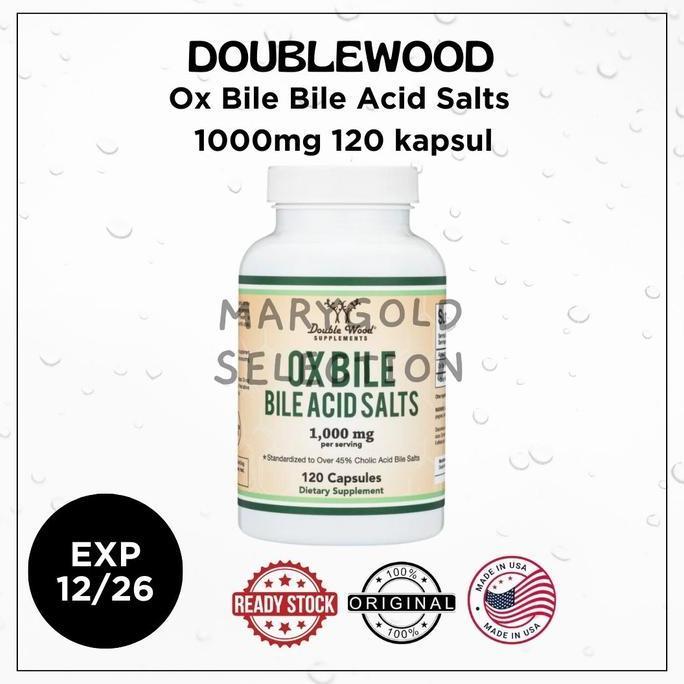 Double Wood Ox Bile 1000 mg 120 Digestive Enzymes US Bile Salt Cholic Acid suplemen bantu empedu pen