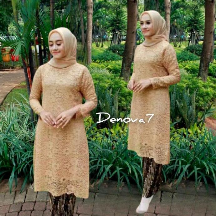 Promo Set Kebaya Tunik Brokat Modern Mewah Seragam Hajatan Lamaran Pesta Pernikahan Setelan Tunic Br