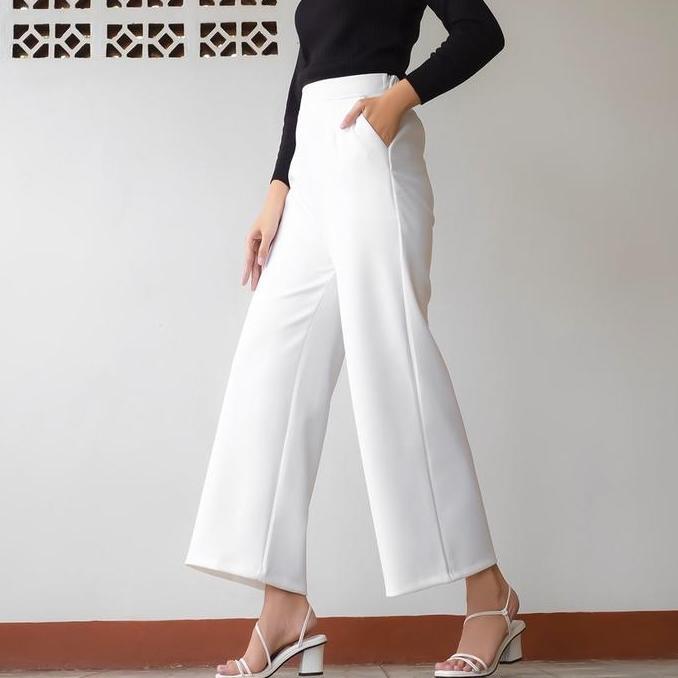 Wmn- Haymeeidn Celana Kulot Jumbo Bawahan Highwaist Wanita Bawahan Kulot Premium Aplikasi Kantong Sc