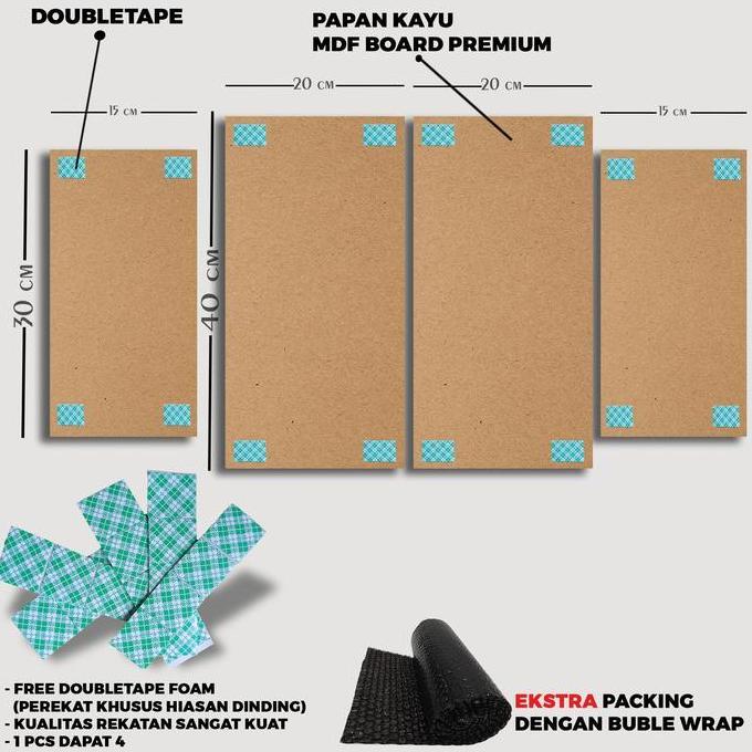 HIASAN DINDING ISLAMI ARABIC QUOTES BLACK & GOLD (SET A) ISI 4 WALL DECOR QUOTE PAJANGAN DINDING DAP