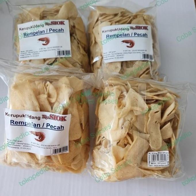 Kerupuk udang pecahan / rempelan / pinggiran dari Ny Siok