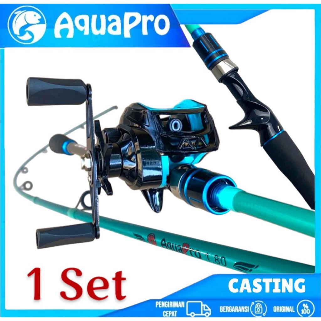 Aquapro Paket Alat Pancing Ikan Joran Pancing Baitcasting Fishing Rod Reel Pancing Bait Casting Fish