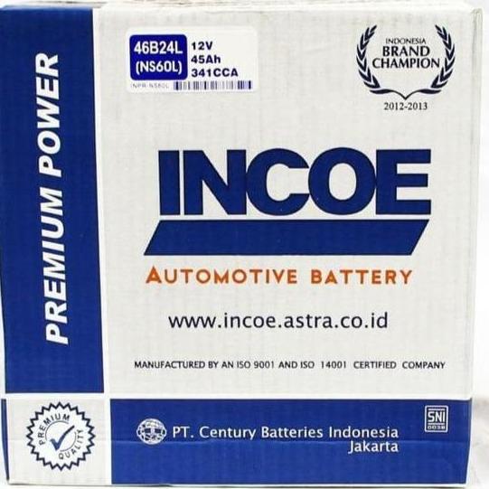Promo Accu / Aki Incoe Premium NS60L 12v 45AH 341CCA Diskon