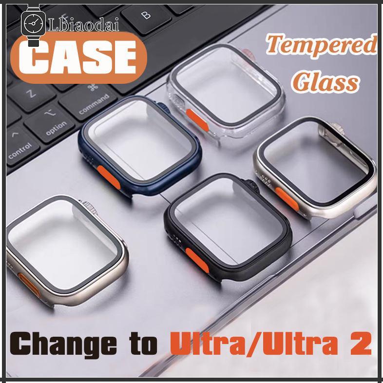 NEW Tempered Glass PC Case Apple Watch Model Upgrade To IWatch Ultra 3 2 49mm 40mm Series 11 10 9 8 