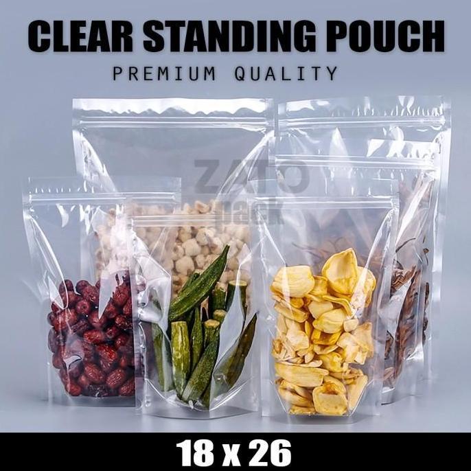 Ziplock Clear Standing 18x26 cm - plastik standing pouch - kemasan