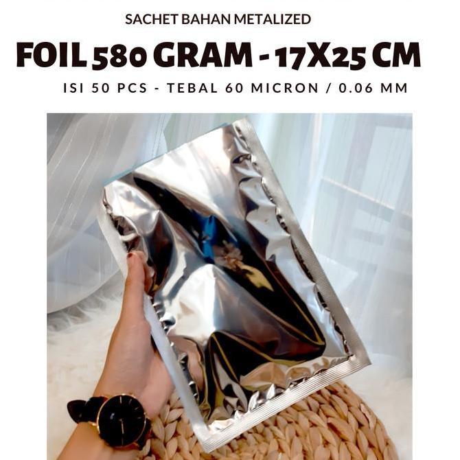 Kemasan Metalize Foil- plastik alumunium foil 17x25 cm - Foil 1 kg