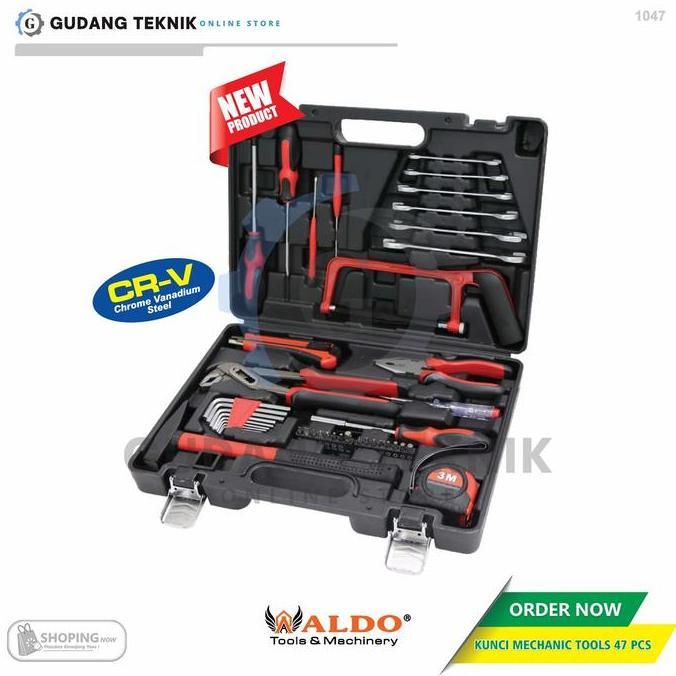 GRASSSTEKNO Kunci Perkakas Bengkel SET 47 PCS ALDO 1047 / Kunci Mechanic Tool Set ALDO 1047 - Tool K