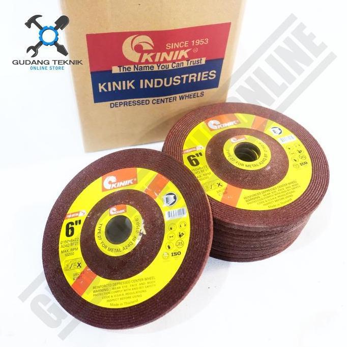 GRASSSTEKNO Batu Gerinda POLES 6" KINIK / Mata Batu Gerinda Gurinda Grinda SLEP 6 KINIK 150x6x22mm