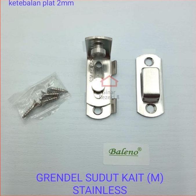Build- Grendel Sudut Kait M / Cantol Pintu Kunci Gembok Kamar Slot Jendela
