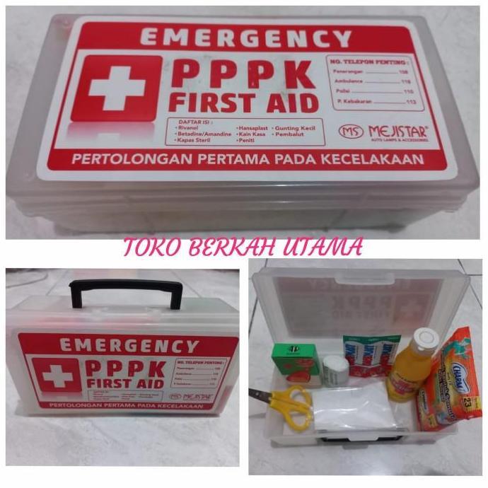 Kotak P3K box plastik lengkap dengan isi