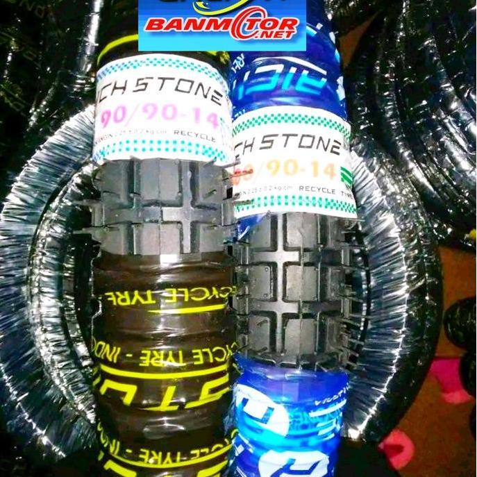Terlaris Paket Hemat Sepasang Ban Montor Matic Trail 80/90-14 Dan 90/90-14 Ban Luar Ring 14 Richston