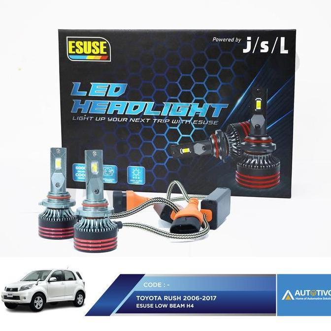 Esuse Led Super Bright Bohlam Lampu Mobil Rush 2006-2017 H4 H11 55Watt Ready