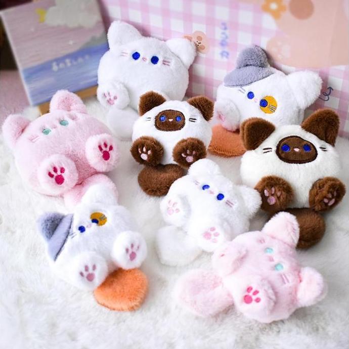 Giftx- Gantungan Kunci Suara/Liontin Ransel Yang Lucu/Gantungan Kunci Boneka Kucing Fluffy Bunyi Luc