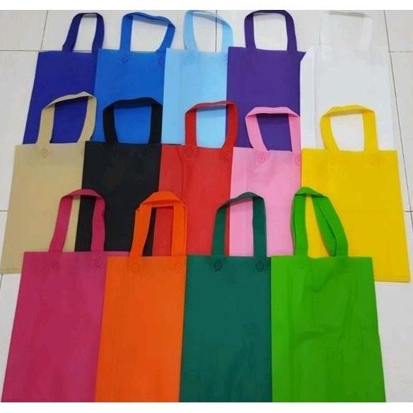 Picx- Tas Spunbond 38X45 Handle Tali 75 Gsm Goodie Bag Polos Tas Belanja Ukuran Besar (Isi 12)