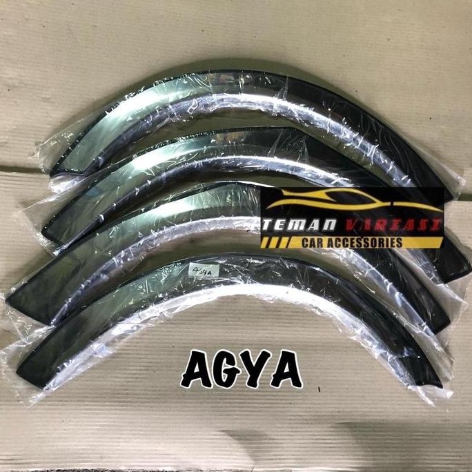 LIST LIS ATAS BAN OVER FENDER TRIM MOBIL AGYA AYLA STAINLESS CROME TERBATAS