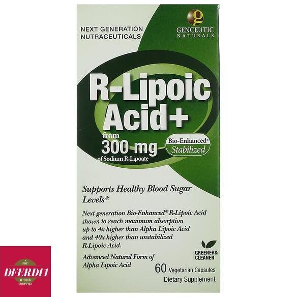 Genceutic Naturals R-Lipoic Acid+ 300 mg 60 Veg Caps