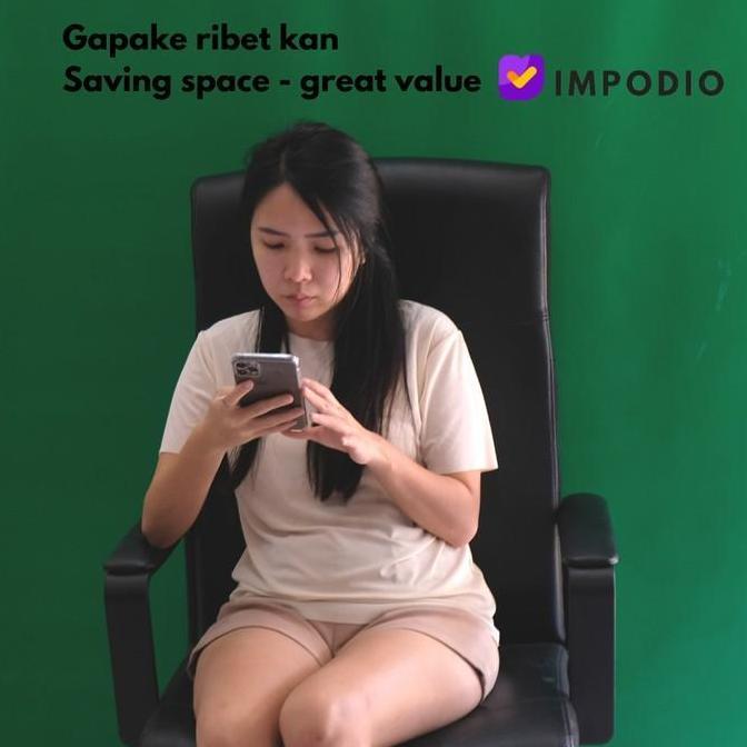 Stand bentuk T + Background IMPODIO HIJAU muda/tua FREE jepit 4pcs