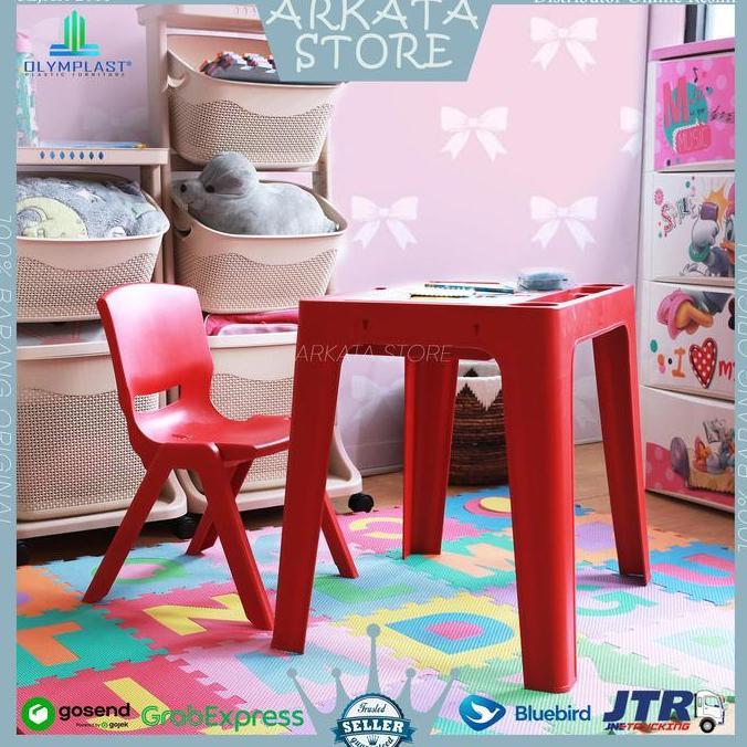 BEBAS ONGKIR - (KARGO) 1 Set Meja Anak OKT OLYMPLAST - Meja Anak / Meja Belajar Anak / Meja Makan An