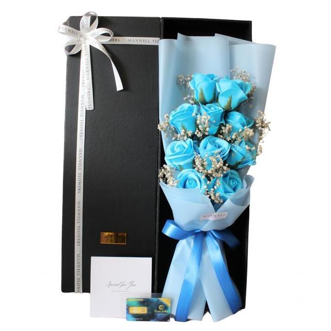 Flowpick- Hadiah Bunga Bouquet Buket Bunga Sabun Import Lampu Valentine Box