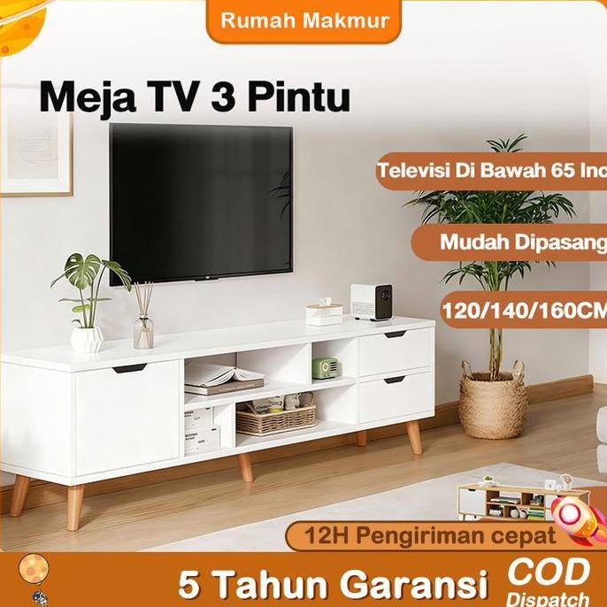 PROMO DISKON - RM_5  Modern Minimalis Multifungsi Lemari TV Kabinet TV Gaya Dasar & Tinggi 55cm Stoc