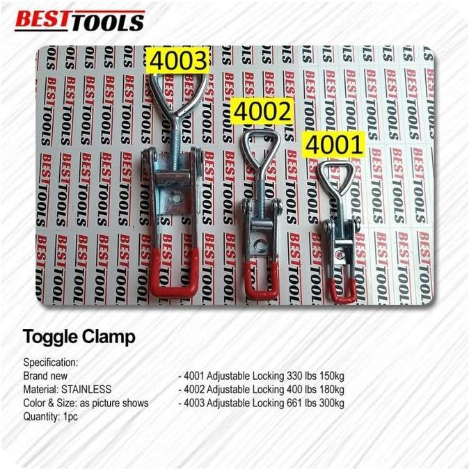 ] Toggle LATCH Clamp 4002 Adjustable Toggle latch clamp 440Lb klem togel pintu box lemari
