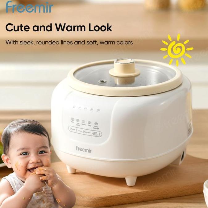 ferdyshp991 - [af] feemir smart rice cooker 1.5l slow cooker 4w low sugar mpasi baby food grade aman