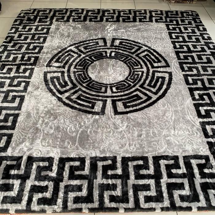 Karpet Ambal Malaysia Tebal 5 Cm Ukuran 200X220 Cm Full Embos Anti Slip Motif Bunga Mewah Tikar