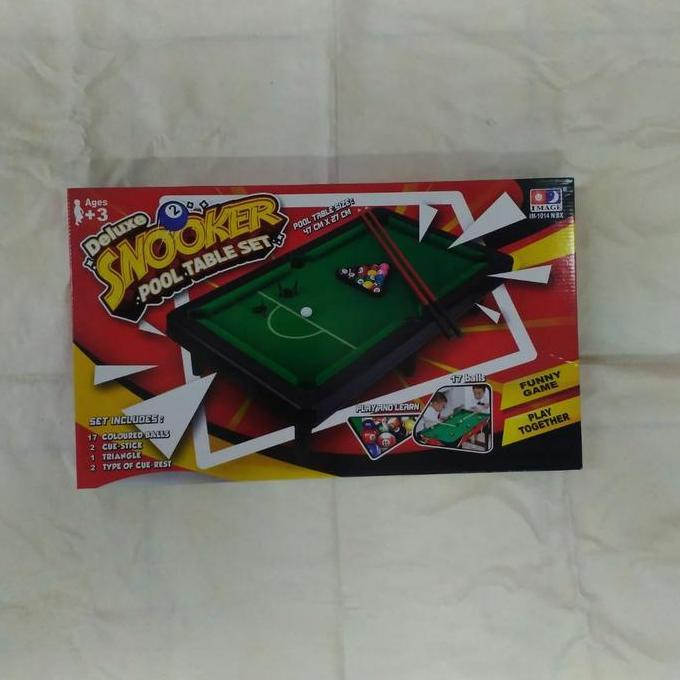 MAINAN DELUXE SNOOKER POOL TABLE SET BILLIARD KODE 688