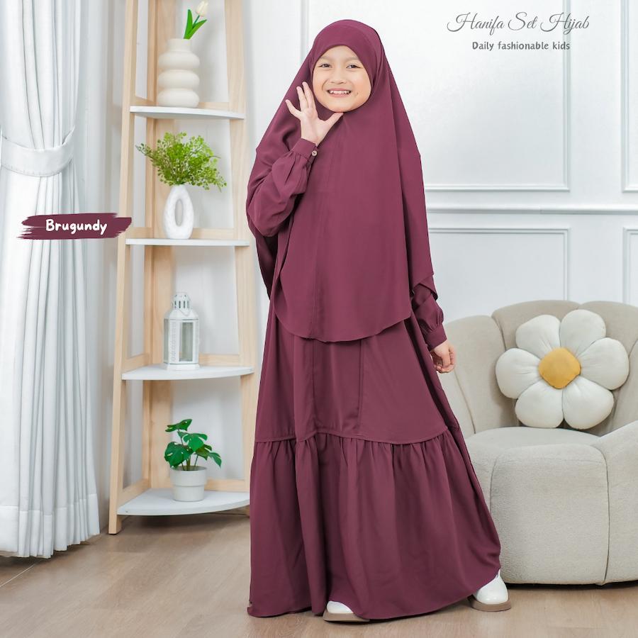 Hayya - Hanifa Gamis Set Hijab Pakaian Anak Perempuan