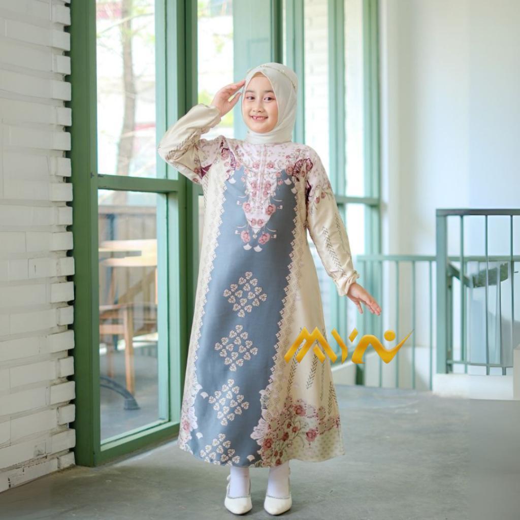 Baju Gamis Anak Prempuan Armani Silk Premium Serimbit  Terbaru Seragaman Keluarga Suami Istri