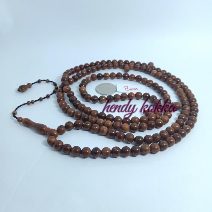 (Ready) Tasbih 165 Kokka Kaukah Kaokah Tijani 8Mm Coklat Bestseller