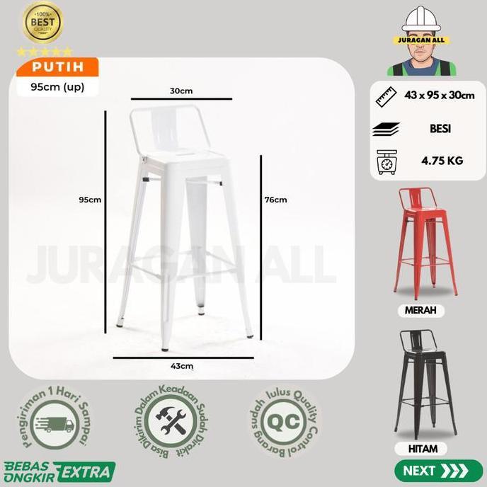 TERLARIS - BANGKU BAKSO / BANGKU BESI KECIL / BANGKU CAFE / KURSI BESI / KURSI MAKAN / KURSI CAFE / 