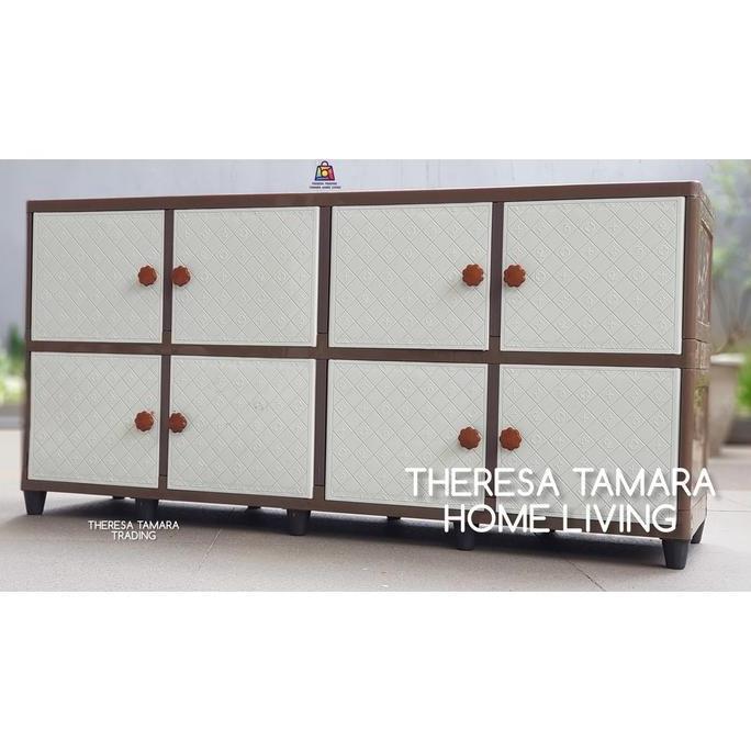 NEW - MEJA TV CLUB PLASTIK CLUB QUATRO 2 TV LED 8 PINTU MULTI FUNGSI