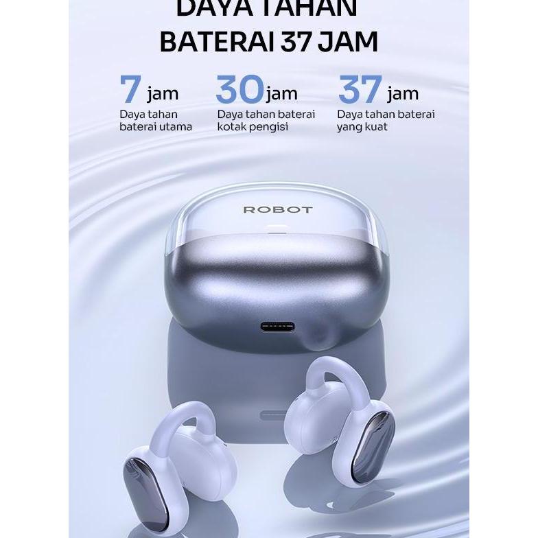 Robot AIR 20 Earphone Bluetooth 6.0 Open Ear Clip TWS Sound Quality (TERBAIK) (TERBARU) (TERMURAH)