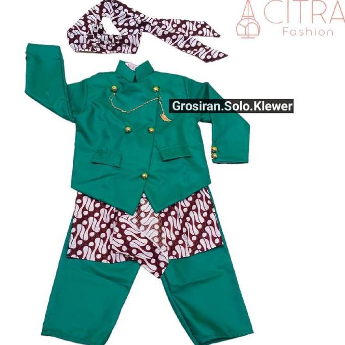 Beskap Sunda iket batik putih Beskap sunda anak Kualitas premium Produk Citra fashion Setelan