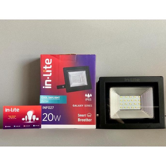 TERBARU - LAMPU SOROT FLOODLIGHT LED INLITE 20W 20 WATT - INF027