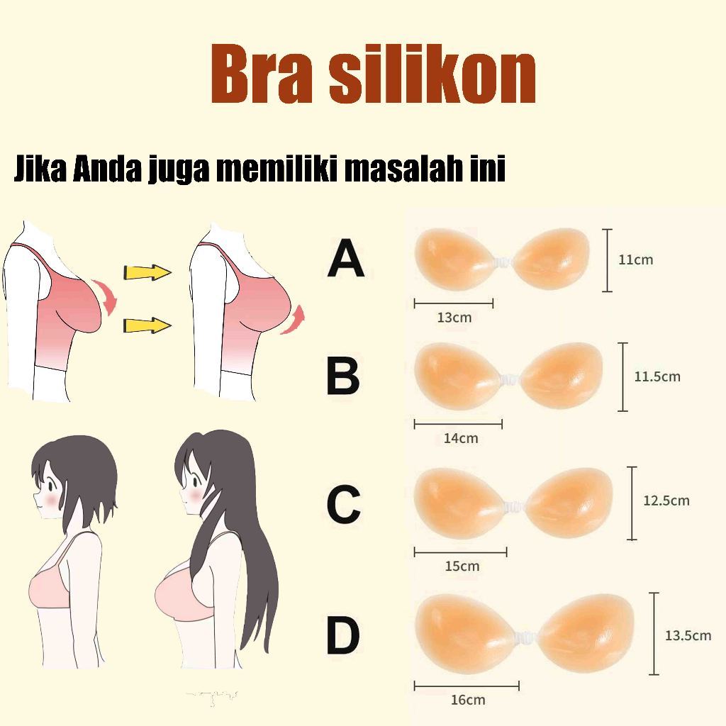 Silikon Bra Tanpa Tali Bra Tempel / Bra Party / Bh Silicon Bra Wedding Invisible Push Up Bra Tebal /