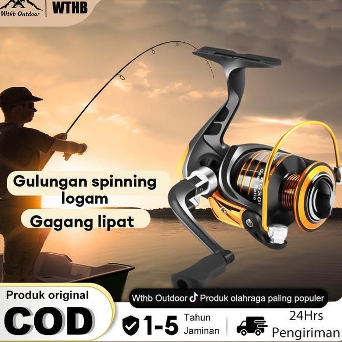 SANDMATEKNO WTHBReel-Pancing 30Kg Laut Tarikan Pancing Metal Gulungan Pancing Paduan aluminium logam