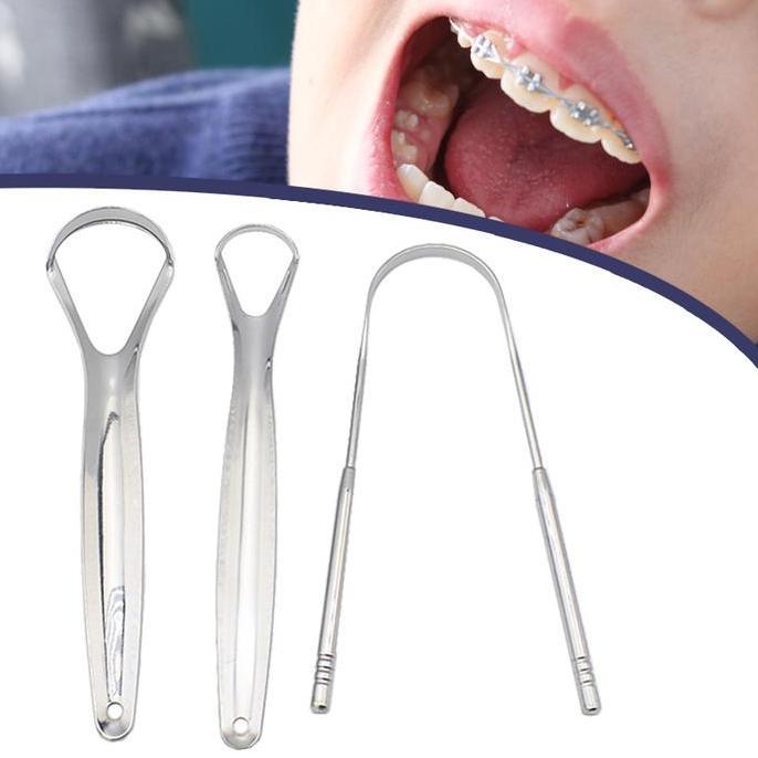 DHEALOKA 3Pcs Alat Pembersih Lidah Bau Mulut Reuseable Sikat Lidah Pembersih Lidah Tongue Alat Pembe