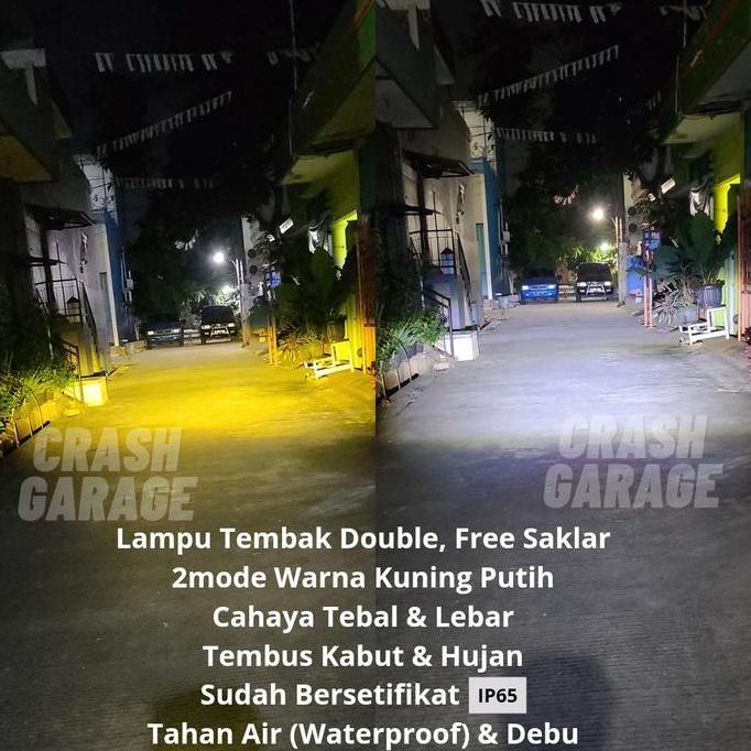 DF352 - Lampu Tembak Sorot Led Laser Motor 2 Warna Waterproof Tembus Kabut
