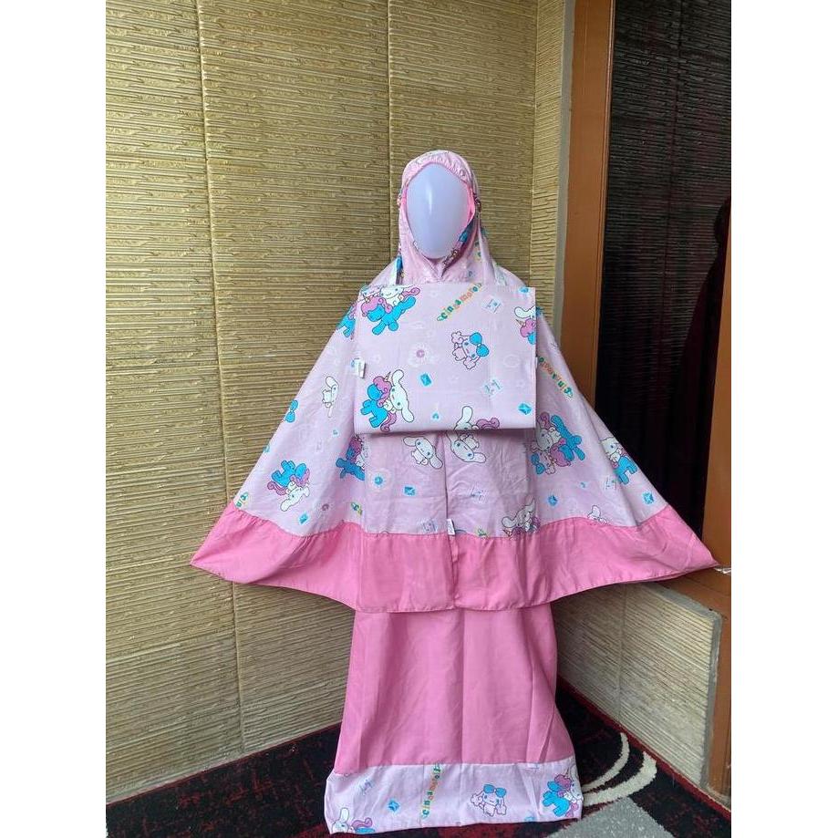 NIKMATI PRODUK INI Mukena Anak Cinnamoroll Umur 2-10 Tahun Katun + Tas + Sajadah Muslim Katun Lembut