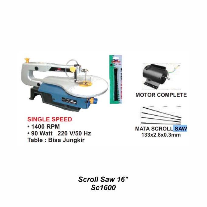 MIOSHINOCHE Scroll Saw WIPRO 16" SC-1600 / Mesin Gergaji Scroll Saw 16 Inch SSA16