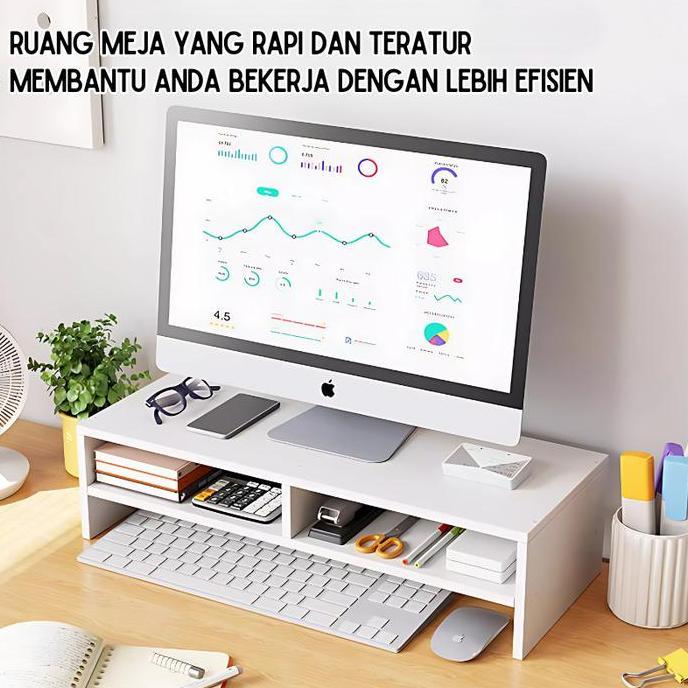 PAPANDAYAN Meja Stand Monitor Dudukan Komputer Meja Kerja Komputer Rak Penyimpanan Rak Meja Laptop